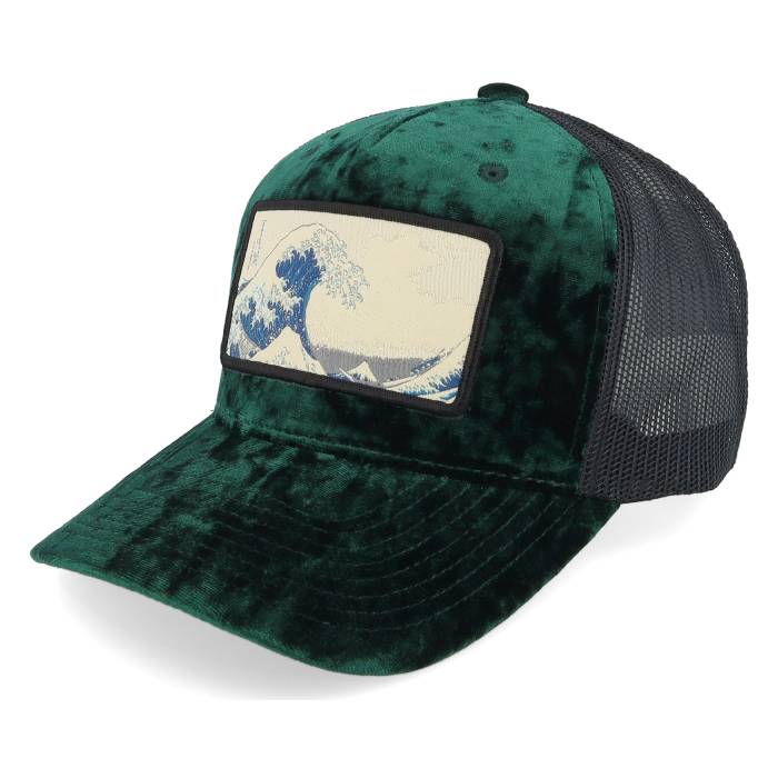 アイコニック Iconic 【 The Great Wave Green/Black Velvet Trucker Men Green 】 Wave ウェーブ・ウェイブ トラッカー メンズ green 緑・グリーン|スニケス
