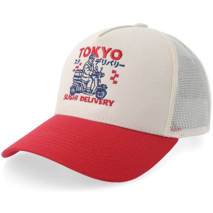 Yapan 【 Tokyo Sushi Delivery Stone/Red A-Frame Trucker Men Grey / Red 】 トラッカー メンズ 灰色 グレー Red 赤・レッド|スニケス