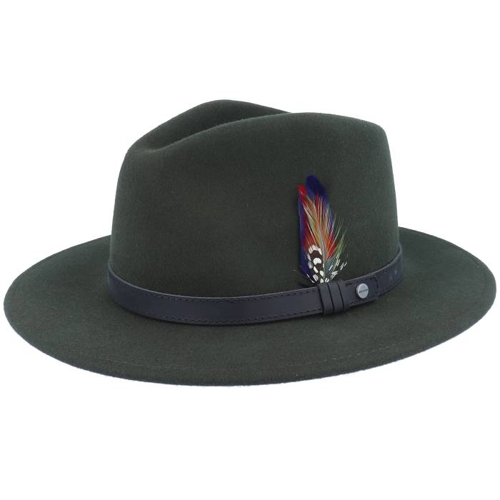 【★百貨店SALE★6/11十二時2時迄】ステットソン Stetson 【 Traveller Woolfelt Wood Green Fedora Men Green 】 green 緑・緑であること メンズ green 緑・緑であること