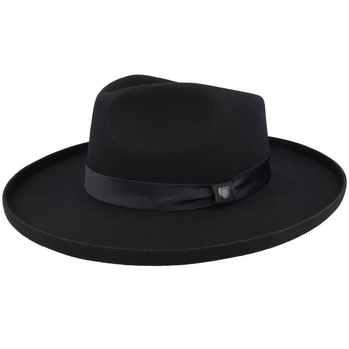 【★百貨店SALE★6/11真夜中2時迄】ブリクス米トン Brixton 【 Victoria Felt Black/Black Satin Fedora Women Black 】 繻子 レディース 黒いこと 黒いこと