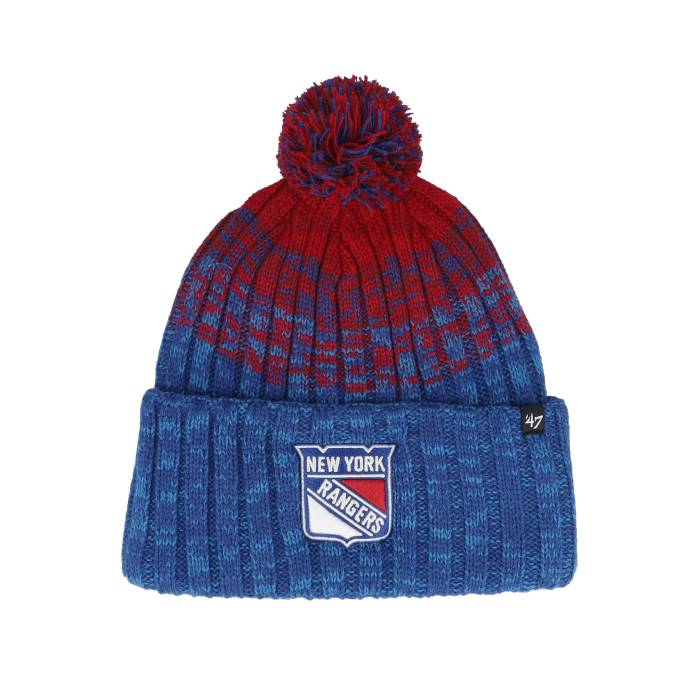 フォーティーセブンブランド 47 Brand 【 New York Rangers Cascade 47 Cuff Knit Beanie Royal/Red Pom Men Blue 】 レンジャース カスケード ニット キャップ 帽子 メンズ 青色 ブルー