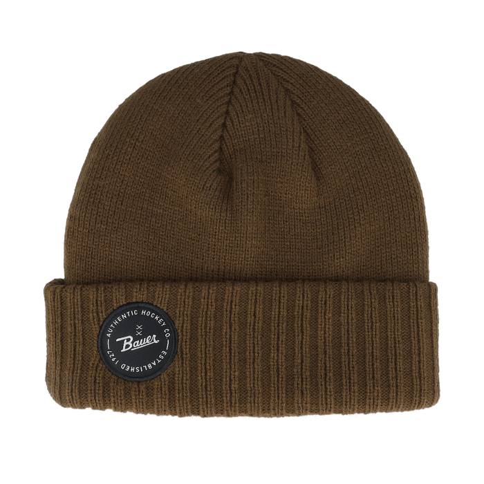 Bauer 【 Knit Patch Toque Tan Cuff Men Brown 】 ニット メンズ 茶色 ブラウン