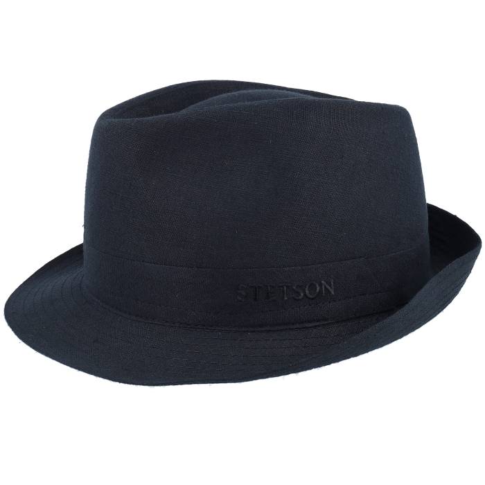ステットソン Stetson 【 Linen Black Trilby Men Black 】 黒色 ブラック メンズ 黒色 ブラック|スニケス