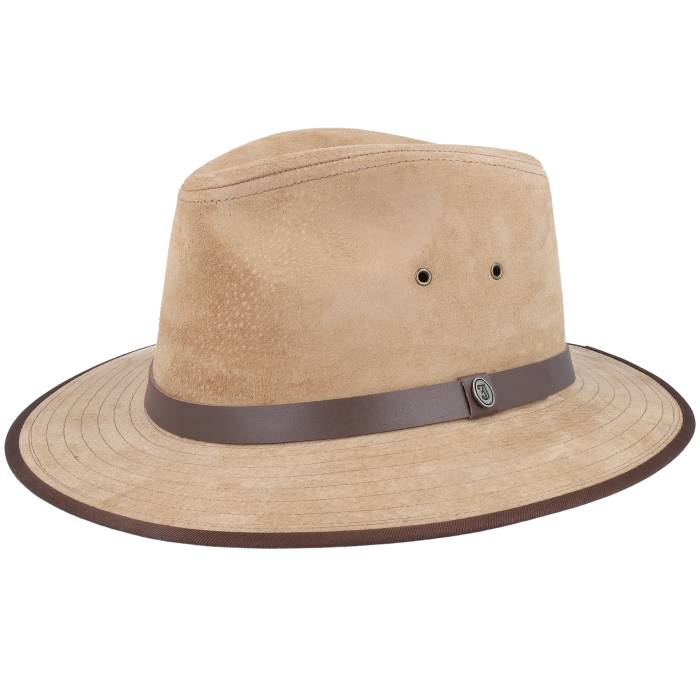 Jaxon & James 【 Nubuck Leather Safari Fedora Men Brown 】 レザー サファリ メンズ 茶色 ブラウン