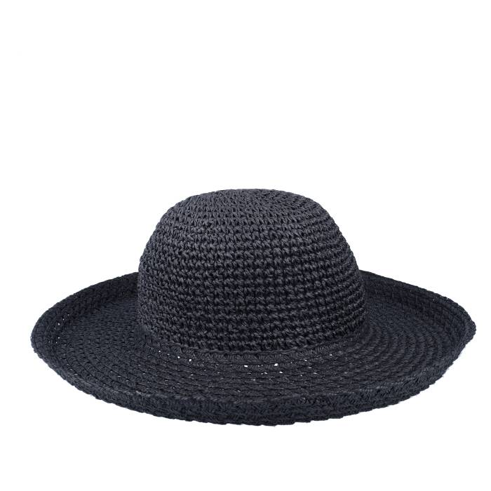 Seeberger 【 Paper Crochet Bolero Black Straw Hat Women Black 】 黒いこと 黒いこと レディース 黒いこと 黒いこと