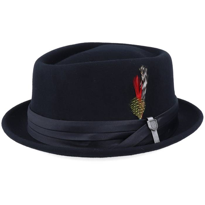 ブリクストン Brixton 【 Stout Black/Black Pork Pie Men Black 】 メンズ 黒色 ブラック