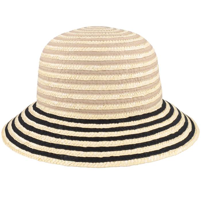 Seeberger 【 Straw Edged Clock Linen/Black Straw Hat Women Beige 】 レディース ベージュ