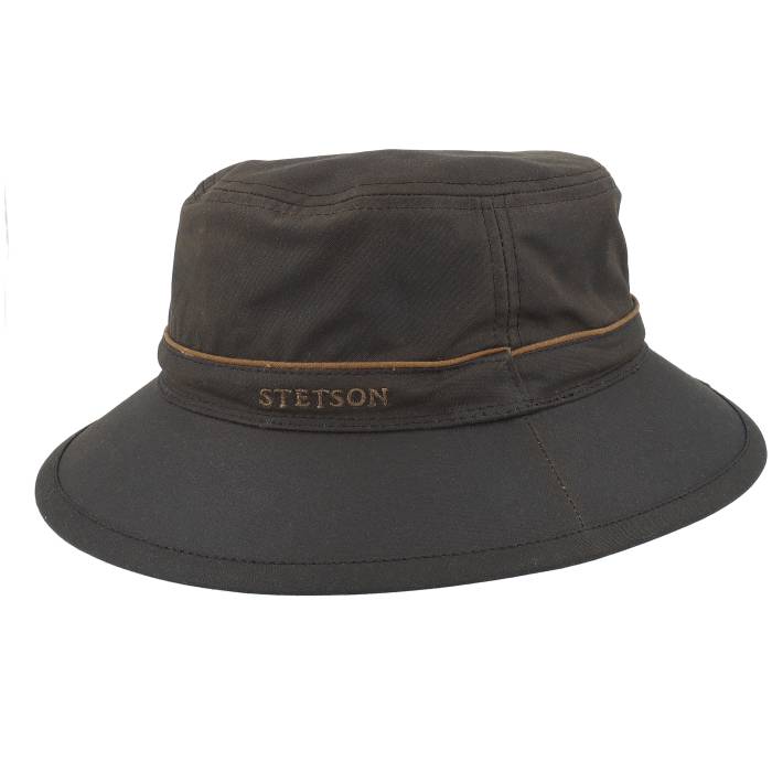 【★百貨店SALE★6/11十二時2時迄】ステットソン Stetson 【 Waxed Cotton Brown Bucket Men Brown 】 赤銅色 赤銅色 メンズ 赤銅色 赤銅色