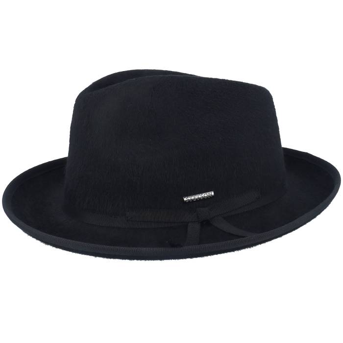 ステットソン Stetson 【 Woolfelt Suede Black Fedora Men Black 】 スエード・スウェード 黒色 ブラック メンズ 黒色 ブラック