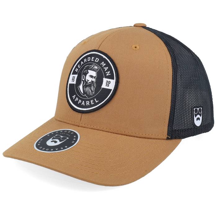 Bearded Man 【 Logo 25 Retro 2 Tone Caramel/Black Trucker Men Brown 】 ロゴ レトロ トラッカー メンズ 茶色 ブラウン｜スニケス