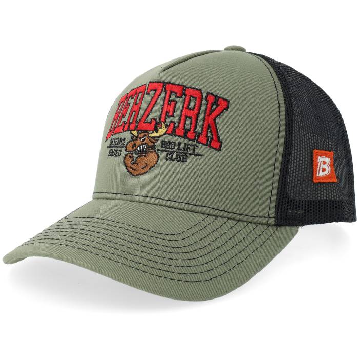 Berzerk 【 Jacked Moose Collage Script Loden Green/Black A-Frame Trucker Men Green 】 スクリプト トラッカー メンズ green 緑・グリーン
