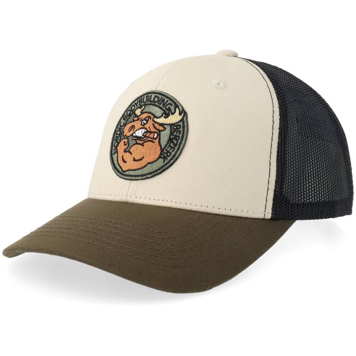 Berzerk 【 Jacked Moose Olive Round Patch Ivory/Forest/Black Trucker Men Beige 】 olive オリーブ トラッカー メンズ ベージュ