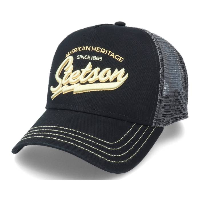 ステットソン Stetson 【 American Heritage Classic Black Trucker Men Black 】 クラシック 黒色 ブラック トラッカー メンズ 黒色 ブラック｜スニケス
