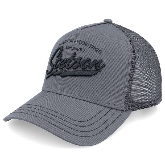 ステットソン Stetson 【 Big Size American Heritage Classic Charcoal A-Frame Trucker Men Grey 】 クラシック チャコール トラッカー メンズ 灰色 グレー