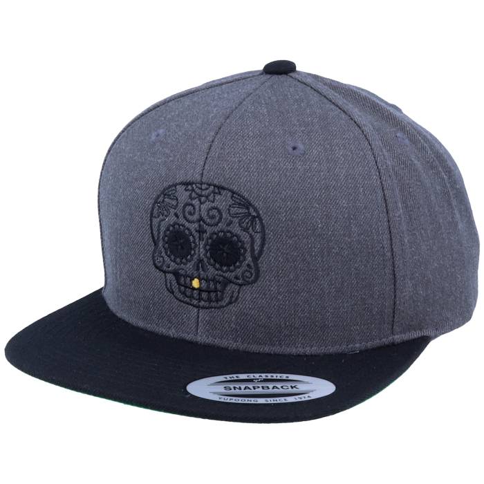 Calaveras 【 Gold Tooth Outlined Skull Charcoal Snapback Men Grey 】 ゴールド チャコール Snapback スナップバック バッグ メンズ 灰色 グレー