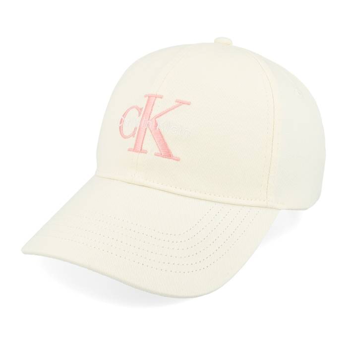 カルバンクライン Calvin Klein 【 Monologo Embroidery Baseball Hat Sweet Corn Dad Cap Men White 】 野球 旗がしら かぶり笠 メンズ 白いこと 白いこと
