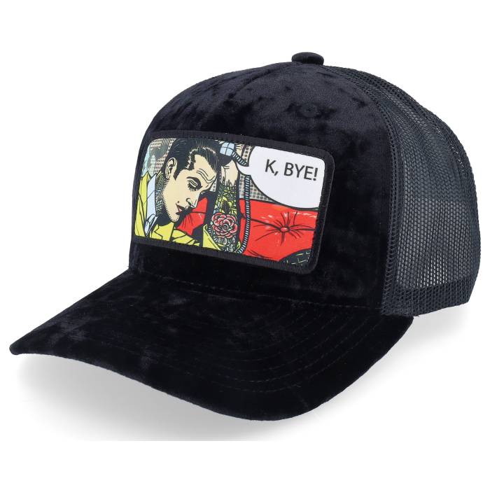 Calza Pennello 【 K Bye. Pop Art Velvet Black A-Frame Trucker Men Black 】 アート 黒色 ブラック トラッカー メンズ 黒色 ブラック