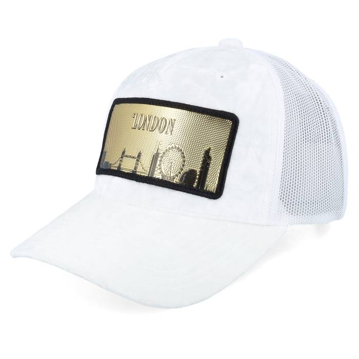 Calza Pennello 【 London Gold Patch Velvet White A-Frame Trucker Men White 】 ゴールド 白色 ホワイト トラッカー メンズ 白色 ホワイト|スニケス