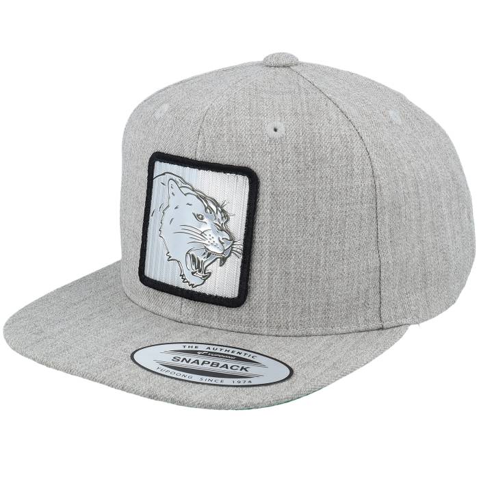 Kiddo Cap 【 Kids Panther Silver Patch Heather Grey Snapback Kids Grey 】 Silver 銀色・シルバー heather ヘザー 灰色 グレー Snapback スナップバック バッグ ジュニア キッズ 灰色 グレー｜スニケス 15,466円
