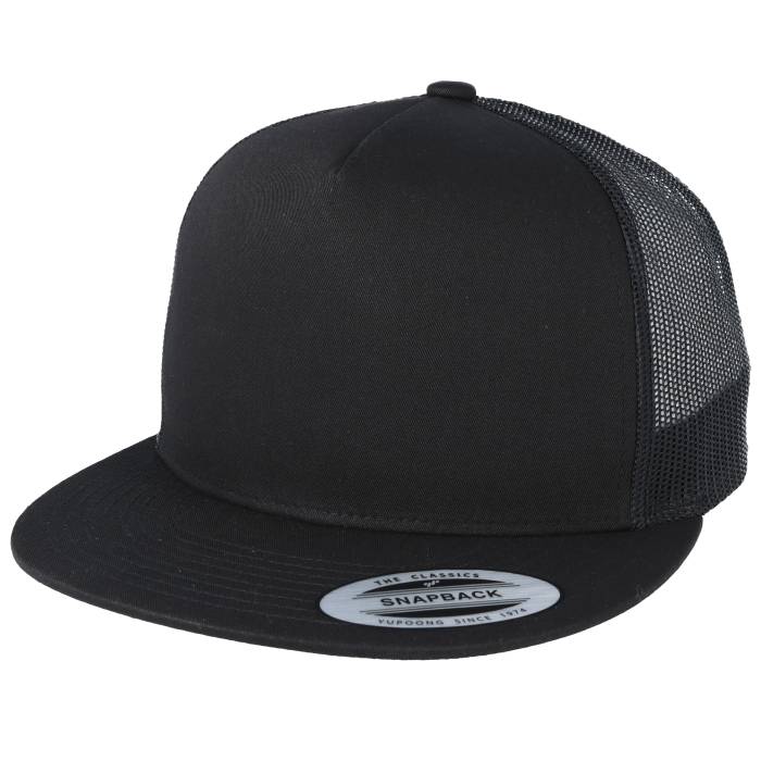 ユーポン Yupoong 【 Classic Black A-Frame Trucker Men Black 】 クラシック 黒色 ブラック トラッカー メンズ 黒色 ブラック｜スニケス
