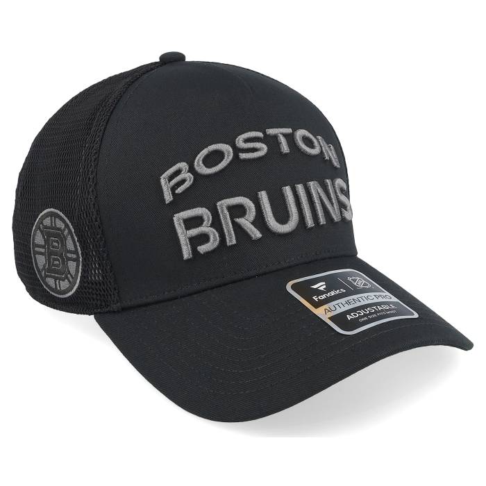 ファナティクス Fanatics 【 Boston Bruins Authentic Pro Road Black A-Frame Trucker Men Black 】 豆の町 ブルーインズ オーセンティック 労働者階級 黒いこと 黒いこと トラッカー メンズ 黒いこと 黒いこと