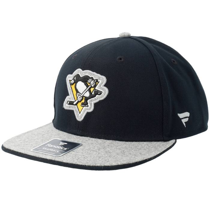 ファナティクス Fanatics 【 Pittsburgh Penguins Loden Flat Brim Black/Gray Snapback Men Black 】 ピッツバーグ ペンギンズ Snapback スナップバック 御徒面子 メンズ 黒いこと 黒いこと