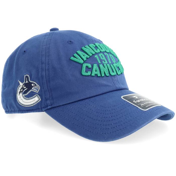ファナティクス Fanatics 【 Vancouver Canucks Archer Un Blue Cobalt Dad Cap Men Blue 】 バンクーバー カナックス 青色 ブルー キャップ 帽子 メンズ 青色 ブルー｜スニケス