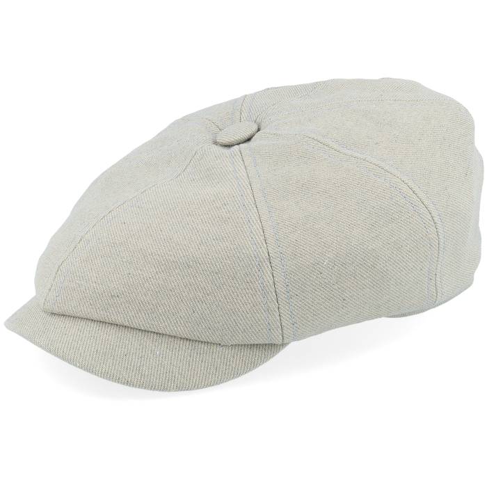 ステットソン Stetson 【 Hatteras Cotton Twill Beige/Blue Twill Flat Cap Men Beige 】 キャップ 帽子 メンズ ベージュ｜スニケス
