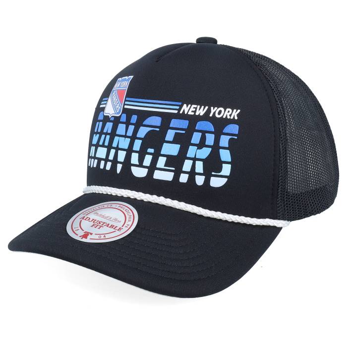 ミッチェル\u0026ネス Mitchell \u0026 Ness 【 New York Rangers Graded Black A-Frame Trucker Men Black 】 レンジャース 黒いこと 黒いこと トラッカー メンズ 黒いこと 黒いこと