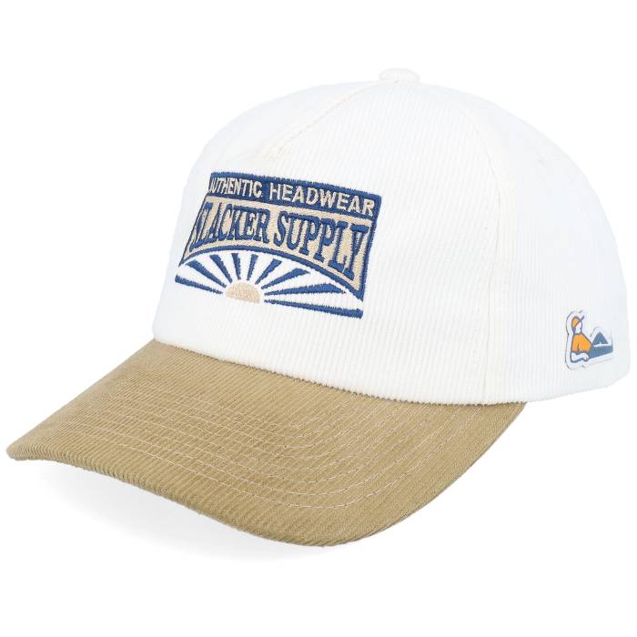 Slacker Supply 【 Sunrise Batch Logo Corduroy Off White/Khaki A-Frame Men White 】 ロゴ コーデュロイ メンズ 白色 ホワイト|スニケス