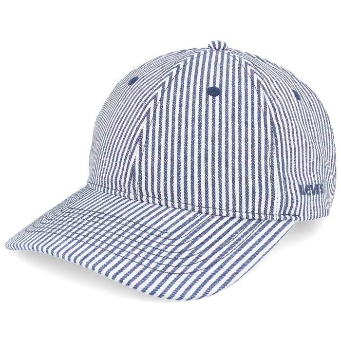 リーヴァイズジーンズ Levi\u0027s 【 Essential Cap Multi Stripe Navy/White Dad Cap Men Blue / White 】 旗がしら かぶり笠 Stripe 縞模様 メンズ 青味 青み 白いこと 白いこと