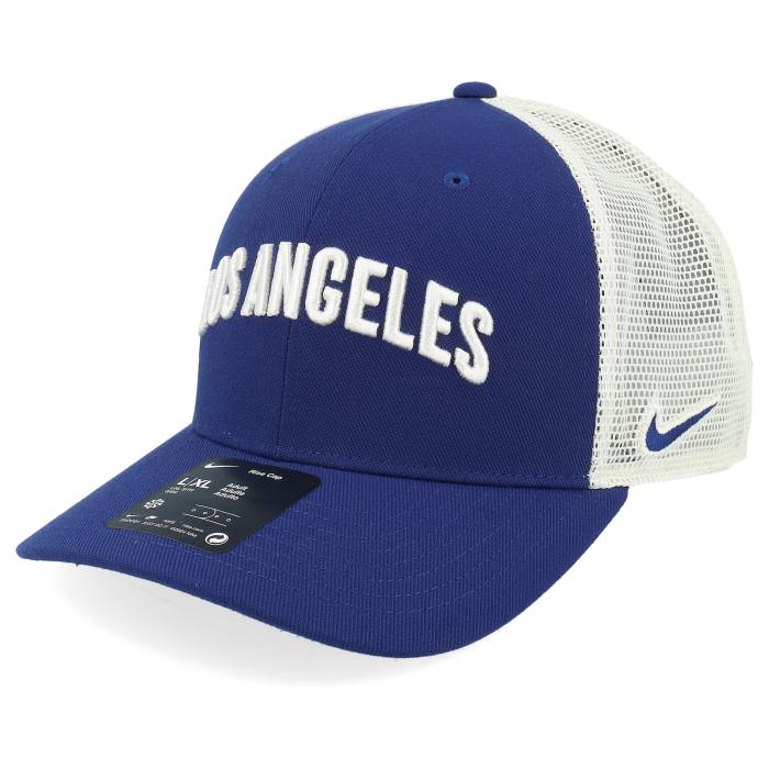 Nike Mlb 【 Los Angeles Dodgers Dri-Fit Rise Blue/Natural Trucker  - Nike Men Blue 】 ドジャース 素っ気ない相応う ライズ トラッカー メンズ 青味 青み