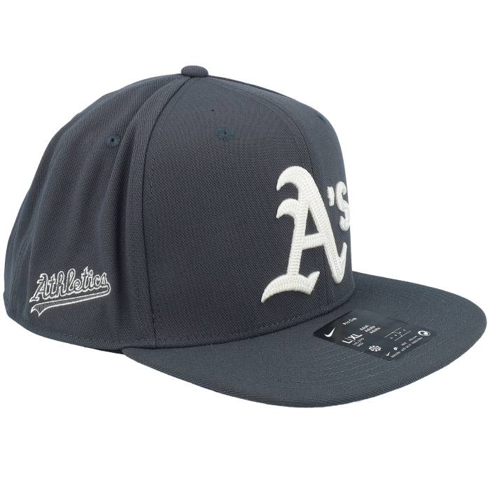 Nike Mlb 【 Oakland Athletics Statement Dri-Fit Pro Anthracite Snapback - Nike Men Grey 】 オークランド アスレチックス 素っ気ない相応う 労働者階級 Snapback スナップバック 御徒面子 メンズ 薄墨色 薄墨色