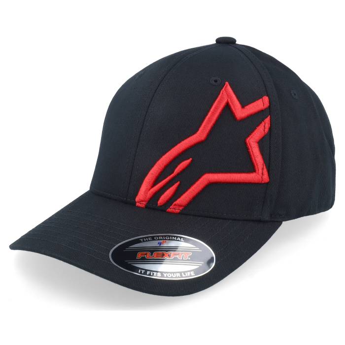 アルパインスター Alpinestars 【 Corp 2 Curved Brim Black/Red Flexfit Men Black 】 メンズ 黒色 ブラック|スニケス