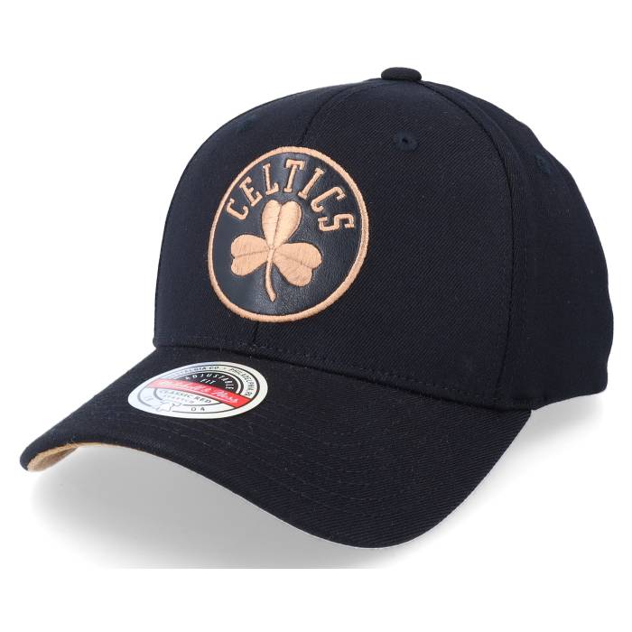 ミッチェル&ネス Mitchell & Ness 【 Hatstore Exclusive X Boston Celtics Leather Logo Black Adjustable Men Black 】 ボストン セルティックス レザー ロゴ 黒色 ブラック メンズ 黒色 ブラック｜スニケス