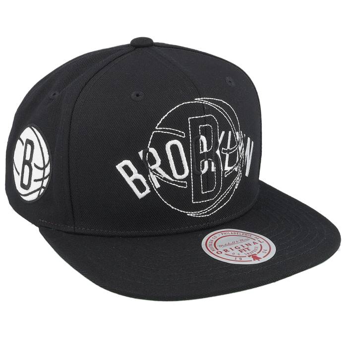 ミッチェル\u0026ネス Mitchell \u0026 Ness 【 Brooklyn Nets Double Up Black Snapback Men Black 】 ブルックリン ネッツ 黒いこと 黒いこと Snapback スナップバック 御徒面子 メンズ 黒いこと 黒いこと