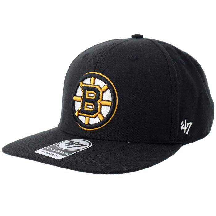フォーティーセブンブランド 47 Brand 【 Boston Bruins No Shot 47 Captain Black Snapback Men Black 】 ボストン ブルーインズ 黒色 ブラック Snapback スナップバック バッグ メンズ 黒色 ブラック|スニケス