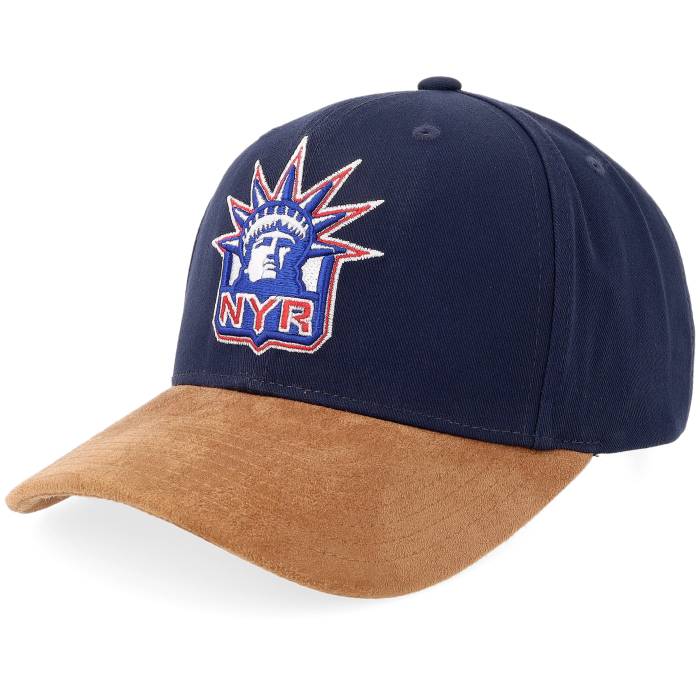 ミッチェル\u0026ネス Mitchell \u0026 Ness 【 New York Rangers Washed Pro Crown Navy/Brown Adjustable Men Blue 】 レンジャース 労働者階級 メンズ 青味 青み