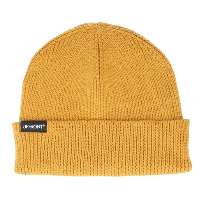 Upfront 【 Patch Rib Beanie Color Yellow Cuff Men Yellow 】 キャップ 帽子 yellow 黄色・イエロー メンズ yellow 黄色・イエロー｜スニケス