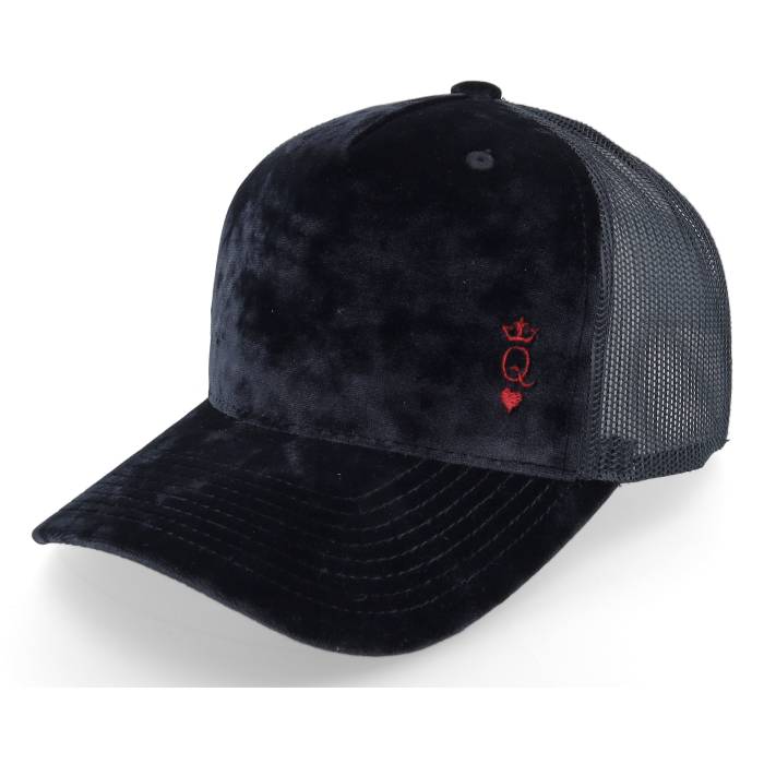 アイコニック Iconic 【 Poker Queen Crown Velvet Black A-Frame Trucker Men Black 】 黒色 ブラック トラッカー メンズ 黒色 ブラック|スニケス