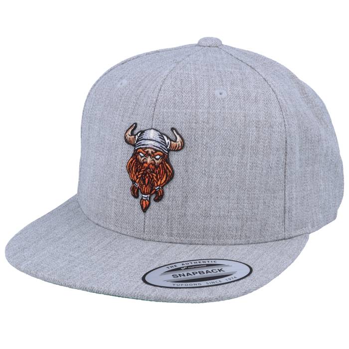 Vikings 【 Viking Warrior Patch Heather Grey Snapback Men Grey 】 ウォリアー heather ヘザー 灰色 グレー Snapback スナップバック バッグ メンズ 灰色 グレー｜スニケス