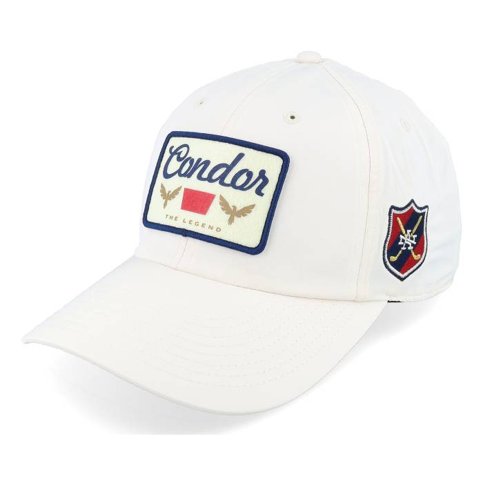 アメリカンニードル American Needle 【 Condor Drifter 19Th Hole Golf Ivory/Navy Dad Cap Men White 】 golf ゴルフ キャップ 帽子 メンズ 白色 ホワイト｜スニケス