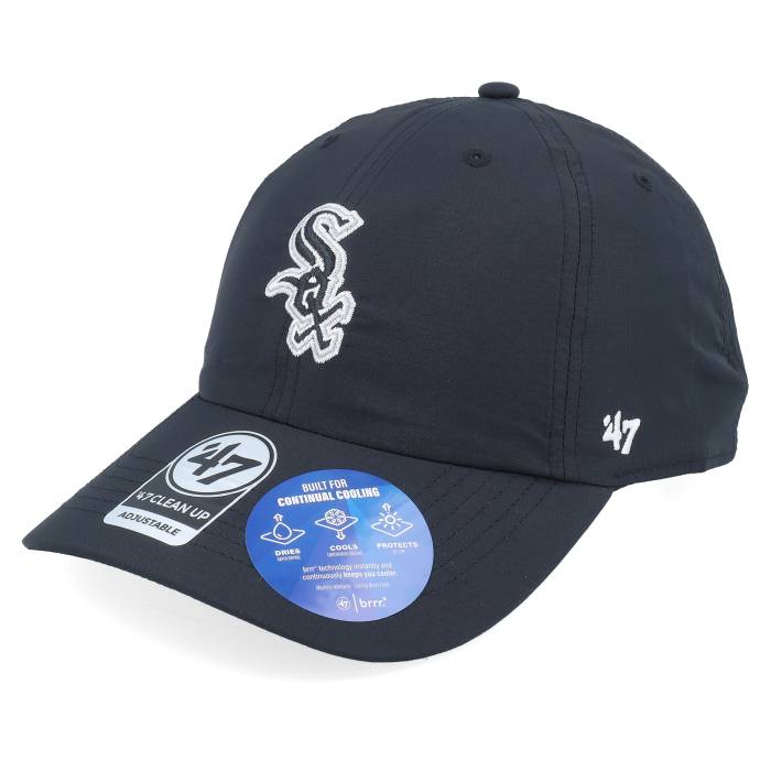 フォーティーセブンブランド 47 Brand 【 Chicago White Sox Mlb 47 Clean Up Black Dad Cap Men Black 】 風の強い町 白いこと 白いこと 黒いこと 黒いこと 旗がしら かぶり笠 メンズ 黒いこと 黒いこと
