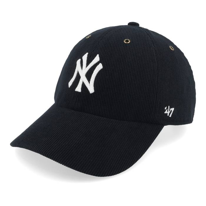 フォーティーセブンブランド 47 Brand 【 New York Yankees Mlb Corduroy 47 Clean Up Cap Black Dad Cap Men Black 】 ヤンキース コール天 旗がしら かぶり笠 黒いこと 黒いこと メンズ 黒いこと 黒いこと