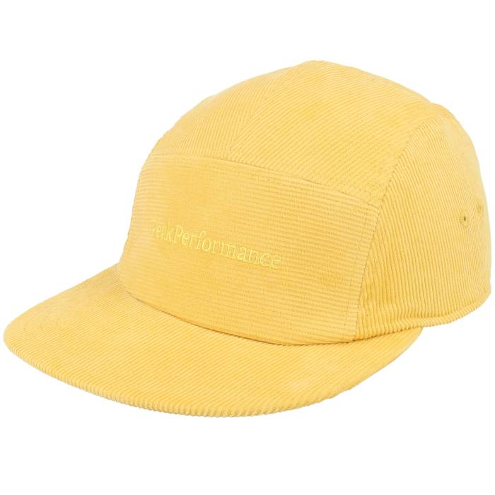 Peak Performance 【 Corduroy Cap Mellow Yellow 5-Panel Men Yellow 】 コーデュロイ キャップ 帽子 yellow 黄色・イエロー メンズ yellow 黄色・イエロー