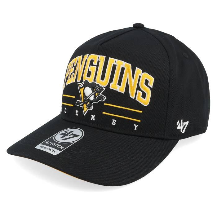 フォーティーセブンブランド 47 Brand 【 Pittsburgh Penguins Roscoe 47 Hitch Cap Black A-Frame Adjustable Men Black 】 ピッツバーグ ペンギンズ 旗がしら かぶり笠 黒いこと 黒いこと メンズ 黒いこと 黒いこと