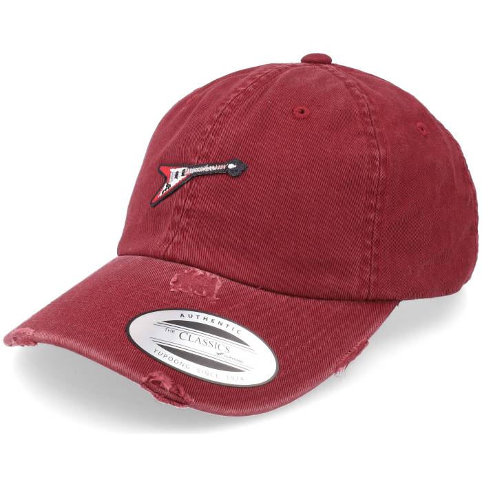 Abducted 【 Flying V Guitar Patch Maroon Destroyed Dad Cap Men Red 】 マルーン キャップ 帽子 メンズ Red 赤・レッド|スニケス