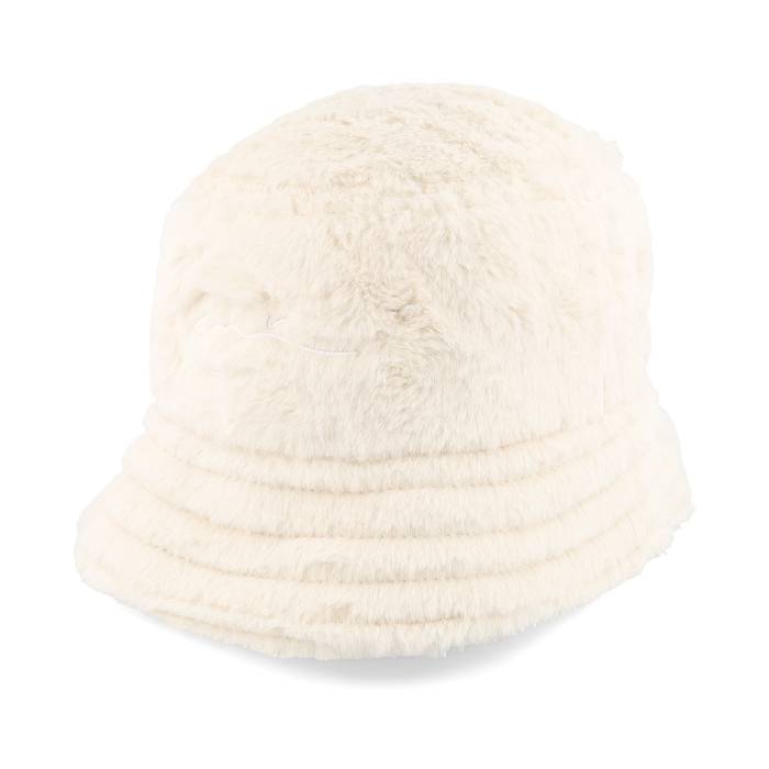 【★百貨店SALE★6/11夜夜中2時迄】カールカナイ Karl Kani 【 Kk Signature Fluffy Hat Lightsand Bucket Women White 】 レディース 白いこと 白いこと