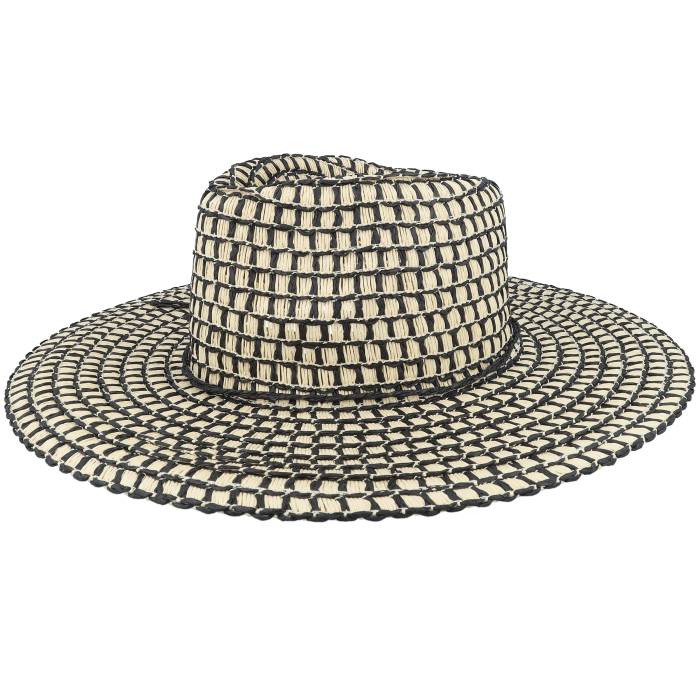 Seeberger 【 Papierstroh Fedora Natur/Schwarz-Os Women Beige 】 レディース ベージュ