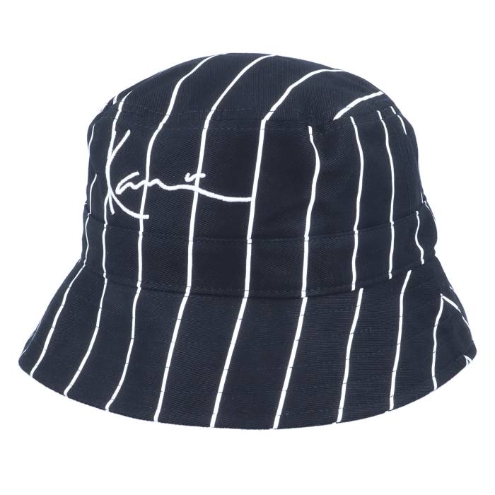 カールカナイ Karl Kani 【 Signature Pinstripe Hat Black/White Bucket Men Black 】 メンズ 黒いこと 黒いこと